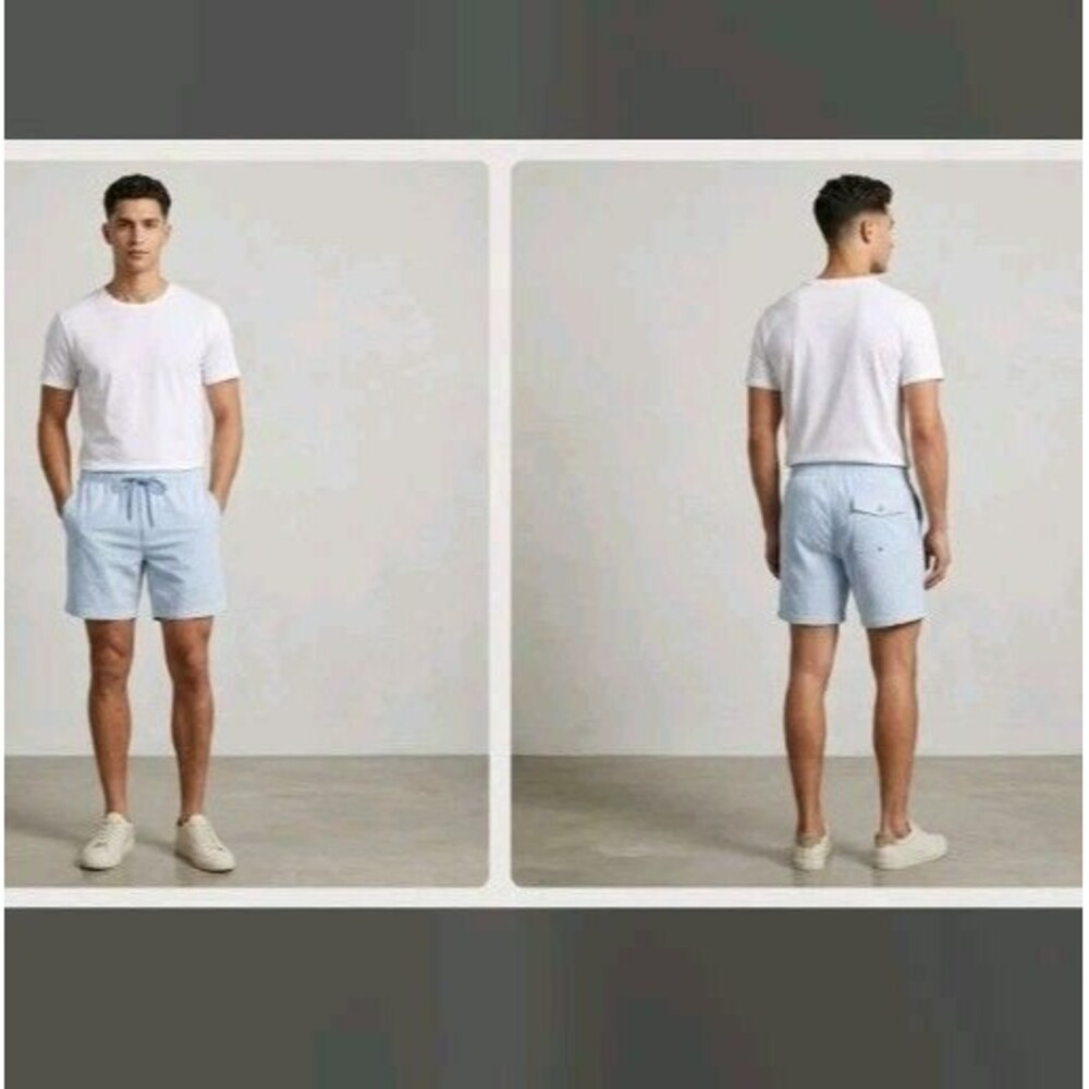 Onia Men's Corduroy Shorts Size XXL Blue Drawstring Pull On Pockets Cotton
